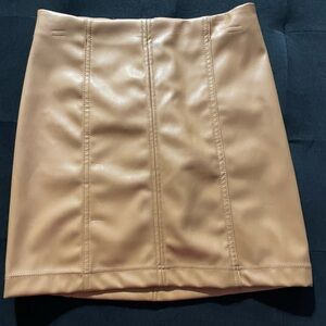 Tan Leather Skirt